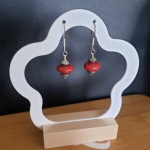 New Handmade  oral with sterling silver hook
